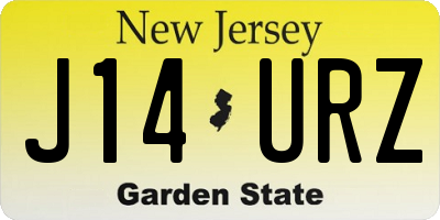 NJ license plate J14URZ