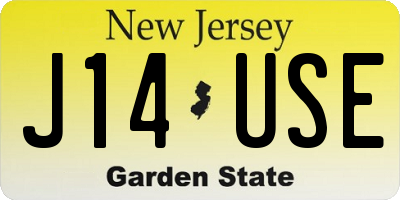 NJ license plate J14USE