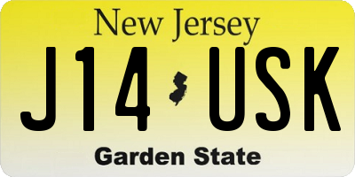 NJ license plate J14USK