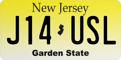 NJ license plate J14USL
