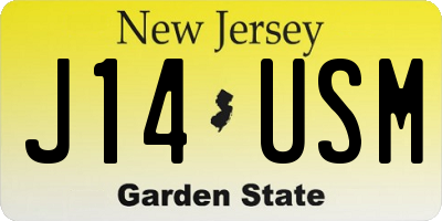 NJ license plate J14USM