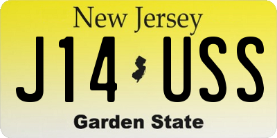 NJ license plate J14USS