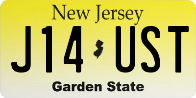 NJ license plate J14UST
