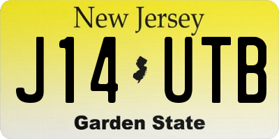 NJ license plate J14UTB