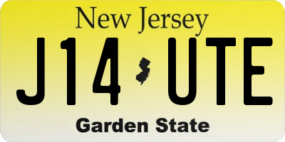 NJ license plate J14UTE