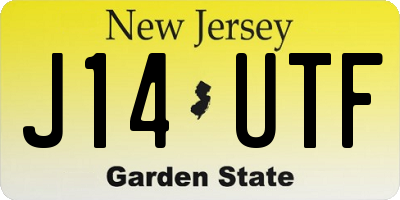 NJ license plate J14UTF