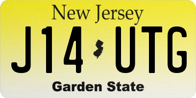 NJ license plate J14UTG