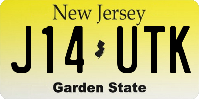 NJ license plate J14UTK