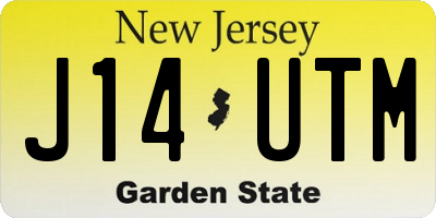 NJ license plate J14UTM