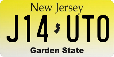 NJ license plate J14UTO