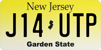 NJ license plate J14UTP