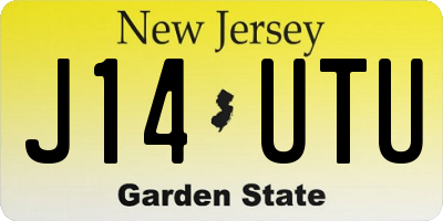 NJ license plate J14UTU