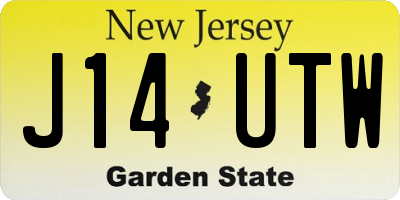 NJ license plate J14UTW