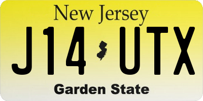 NJ license plate J14UTX