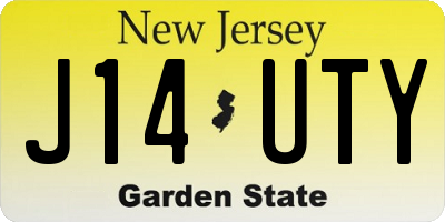 NJ license plate J14UTY