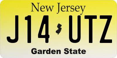 NJ license plate J14UTZ