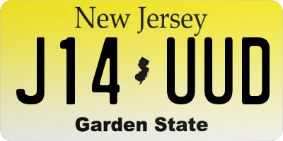 NJ license plate J14UUD