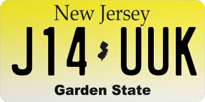 NJ license plate J14UUK