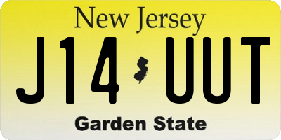 NJ license plate J14UUT