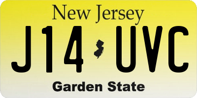 NJ license plate J14UVC