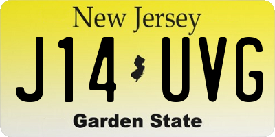 NJ license plate J14UVG