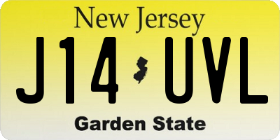 NJ license plate J14UVL