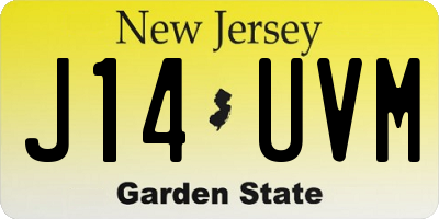 NJ license plate J14UVM