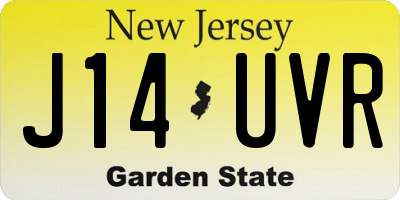 NJ license plate J14UVR