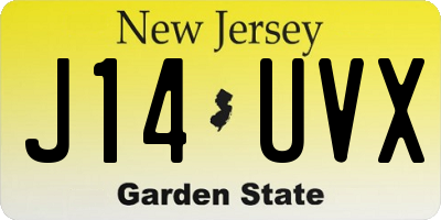 NJ license plate J14UVX