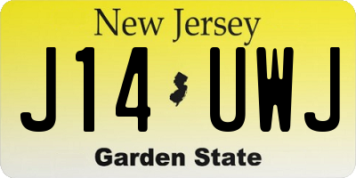 NJ license plate J14UWJ