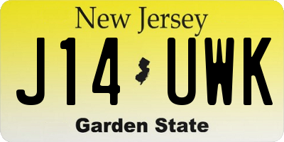 NJ license plate J14UWK