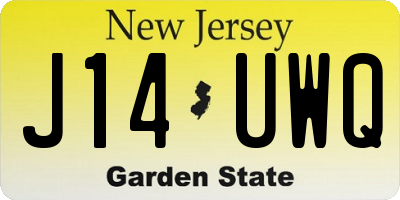NJ license plate J14UWQ