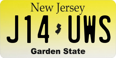 NJ license plate J14UWS