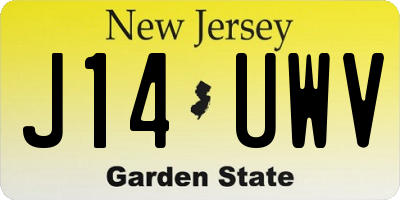 NJ license plate J14UWV