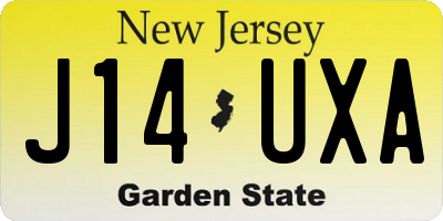 NJ license plate J14UXA