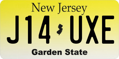NJ license plate J14UXE