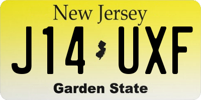 NJ license plate J14UXF