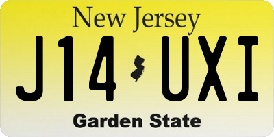 NJ license plate J14UXI
