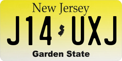 NJ license plate J14UXJ
