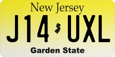 NJ license plate J14UXL