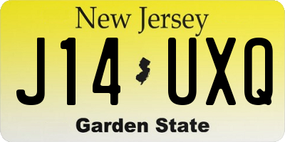 NJ license plate J14UXQ