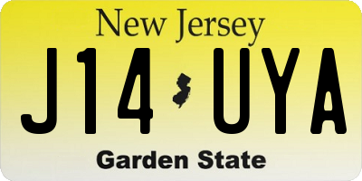 NJ license plate J14UYA