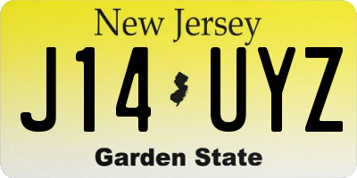NJ license plate J14UYZ