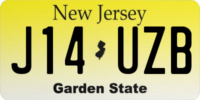 NJ license plate J14UZB