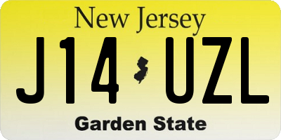 NJ license plate J14UZL