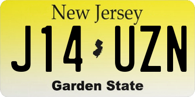 NJ license plate J14UZN