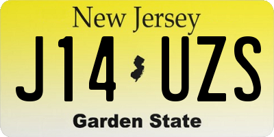 NJ license plate J14UZS