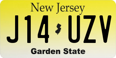 NJ license plate J14UZV