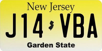 NJ license plate J14VBA