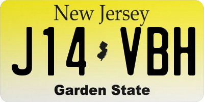 NJ license plate J14VBH